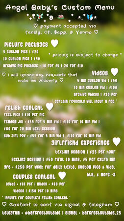Angel's Custom Menu | Design your faerie girl experience π§π»ββοΈβ¨ Angel's Custom Menu | Design your faerie girl experience π§π»ββοΈβ¨